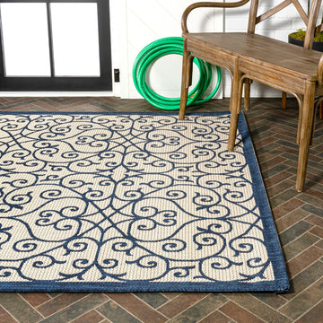 Madrid Vintage Filigree Textured Weave Indoor/outdoor Area Rug